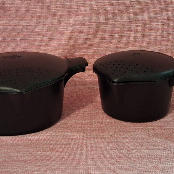 Pampered Chef Micro Steamer Rice Veggie Cooker 1 qt and 2 qt Set Of 2 - Picture 2 of 11